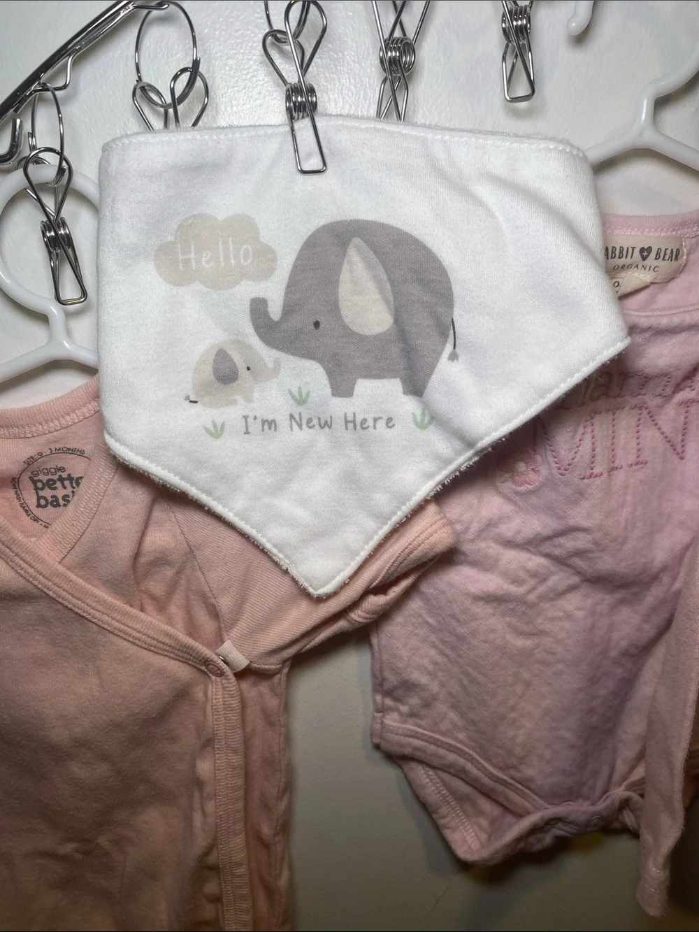 3 sets Included Long-Sleeve One-Piece Bodysuit, Rabbit+ Bear , Giggle Onesie